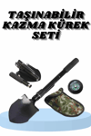 Çelik Katlanır Fonksiyonel Kamp Kazma Kürek Ve Kesme Aleti Seti Küçük Kazma Kürek Seti
