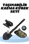 Çelik Katlanır Fonksiyonel Kamp Kazma Kürek Ve Kesme Aleti Seti Küçük Kazma Kürek Seti