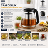 Çelik Süzgeçli Cam Demlik 1500ml Bx40