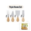 Cheese Knife Set 4pcs Peynir Bıçak Seti Ahşap Bambu Saplı Bx40