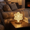 Çiçek Model Kristal Led Masa Lambası – Dokunmatik, 3 Renk Işık Modlu, Şarjlı Mini Dekoratif Gece Lambası Bx40