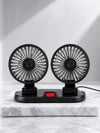 Çift Başlıklı Araç İçi USB Vantilatör Soğutucu Fan