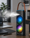 Çift Başlıklı Taşınabilir Fan RGB Işıklı Sprey Nemlendiricili Masaüstü Serinletici Fan