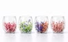 Çift Camlı Çiçekli Köşeli Bardak