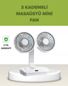 Çift Kafalı Masaüstü ve Duvar Tipi Sessiz USB Şarjlı Fan