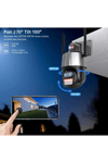 Çift lensli 8X zoom 4MP 4K Ultra HD hareketli gece görüşlü dış mekan WiFi IP kamera 2 yıl garantili