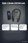 Çift Telefon Bağlantılı Titreşimli Bluetooth Boyun Kulaklığı 10m Menzil Mikrofonlu BX-313558