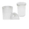 Çizgili - Cam Bardak Kapaklı - Pipetli - Origami Sitilkahve - Sunum - Meşrubat Bx40