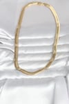 CM 14K Gold Renk Kalın Yassı Yılan Zincir Model 45 cm Kadın Kolye