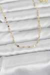 CM 14K Gold Renk Yassı Gemici Zincir Model 60 cm Kadın Kolye