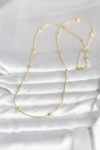 CM 14K Gold Renk Yılan Zincirli Damla Topçuk Model 60 cm Kadın Kolye