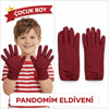 Çocuk Boy Pandomim Eldiveni Beyaz Puantiyeli Bordo Renk Gösteri Eldiveni 23 Nisan 19 Mayıs Bx40