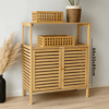 Çok Amaçlı Dolap Ahşap Bambu Organizer Raflı 66x33x85cm Bx40