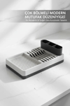 Çok Amaçlı Gri Tezgah Üstü Bulaşıklık Tabak Bardak Çatal Kaşıklık Mutfak Rafı