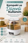 Çok Bölmeli Bakliyat ve Kuru Gıda Saklama Kabı Döner Sistemli Ölçülü Dağıtıcılı
