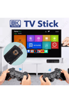 Çok renkli kumandalı Android TV oyun konsolu çift kişilik oyunlu Bluetooth yok - Elektronik