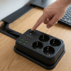Çoklu Priz Uzatma Kablosu 4 Soket + 4 Usb + 2 Type-c – Termal Akım Korumalı, Isıya Dayanıklı, Çocuk Korumalı Güvenli Priz 100-250v Bx40