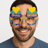 Cupcake Temalı Doğum Günü Renkli Karton Happy Birthday Gözlüğü 6 Adet