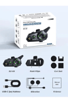 D2-6x 1000m Mesafeli 6 Kanallı İntercom Bluetooth Motosiklet Kask Kulaklığı İntercom Kulaklık