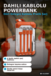 Dahili Kablolu 60000mAh Powerbank 22.5W Hızlı Şarj Type-C USB Çıkışlı Dijital Göstergeli BX-313567