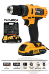 Darbeli kablosuz matkap 21 watt 20 volt anahtarlı mandren 2 akü hız ayarlı çantalı