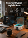 Dekoratif Gece Işıklı Bluetooth Hoparlör – Zaman ve Pil Ekranlı