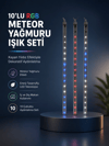 Dekoratif RGB LED Işık Çubuğu Seti 10 Adet Çubuk Kayan Yıldız Efektli