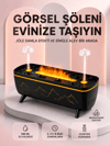 Dekoratif Siyah Hava Nemlendirici Jöle Damla ve Alev Efektli LED Işıklı Aroma Difüzörü