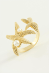 Deniz Yıldızı İnci Metal Yüzük