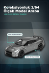 Diecast 1/64 Ölçek Nissan GTR Nismo R35 CRS Dark Metal Blister Paket Model Araba BX-313359