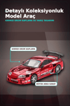 Diecast 1/64 Toyota Supra A80 Top Secret GT-300 Kırmızı Krom Model Araba BX-313385