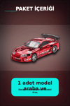 Diecast 1/64 Toyota Supra A80 Top Secret GT-300 Kırmızı Krom Model Araba BX-313385