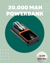 Dijital Ekranlı 20.000 mAh Powerbank | 22.5W Hızlı Şarj + Çoklu Bağlantı Seçeneği Yeni Nesil