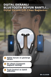 Dijital Ekranlı Boyun Bantlı Bluetooth Kulaklık Mikrofonlu Çift Cihaz Bağlantılı Kablosuz BX-313559