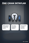 Dijital Ekranlı Boyun Bantlı Bluetooth Kulaklık Mikrofonlu Çift Cihaz Bağlantılı Kablosuz BX-313559