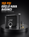 Dijital Ekranlı Diyafram Tip Kompresör 150 PSI Güçlü Motorlu
