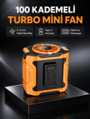 Dijital Ekranlı Turbo Mini Fan – 3 Kademeli Hız, Sessiz Çalışma ve Type-C Şarj