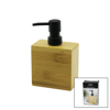 Dikdörtgen  Ahşap Bambu Sıvı Sabunluk  Siyah Plastik Pompa   5.8 X 9.9cm - Y: 10cm Bx40