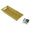 Dikdörtgen=16x35cm  Derin=4.5cm  Ahşap Bambu Sunum Tepsisi Çift Oyma Kulplu Bx40