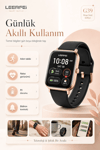 Dokunmatik Ekranlı Rose Gold Akıllı Saat Kablosuz Şarj Özellikli Günlük Kullanım