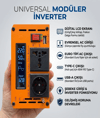 Eco Lounge 1000W Tam Sinüs İnverter 12V DC 220V AC Çevirici USB Çıkışlı Araç Karavan Solar Güç Dönüştürücü