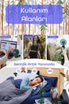 El vantilatörü dijital ekranlı şarjlı mini masa ve boyun tipi lacivert 2 yıl garantili
