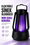 Elektrikli Sinek Öldürücü Mor Işıklı Taşınabilir Haşere Lambası Tek Tuşlu Cihaz