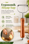 Ergonomik Ahşap Saplı Metal Meyve Sebze Soyacağı Tek Başlıklı Pratik Soyacak