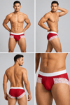 Erkek Kırmızı Tül Dantelli Slip İç Giyim