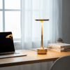 Eskitme Gold Kasa Dokunmatik Şarjlı Masa Lambası – 3 Renk Işık Modlu, Led Aydınlatmalı, Modern & Dekoratif Abajur Bx40