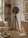 Eskitme Retro Aynalı Tripod 150 x 45 Cm Ayaklı Saat