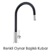 Esnek Kıvrılabilir Renkli Silikon Oynar Başlıklı Musluk Bataryası Başlığı Kubar