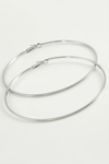 Ezme Çizgili Metal Halka Küpe 8-9-10 cm