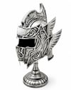 Fantastik Tasarımlı Miğfer Biblosu - Metal - 53x20 cm Dekoratif Obje